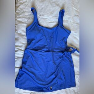 Old Navy Blue Tank One-Piece Swim Dress with Side Tie Detail